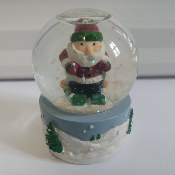 Sledding Santa Snowglobe Mini Christmas Holiday Gift Snowglobe - Picture 6 of 10